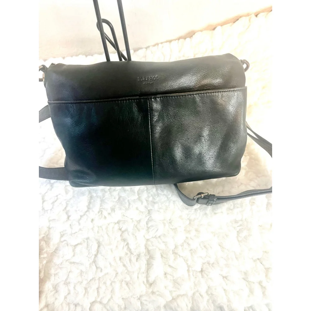 Margot Mickey Double Zip Fold Over Dark Green Leather Hobo or Crossbody bag